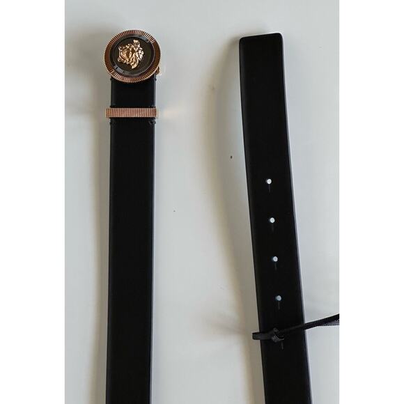 Versace Medusa-Buckle Black Slim Leather Belt 120 (48) Italy 1003760 NWT $550 - Picture 8 of 12